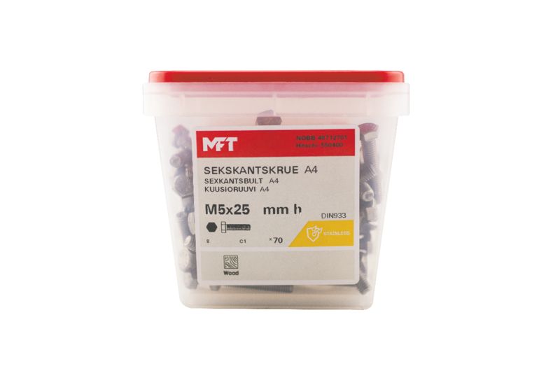 550400 Sekskantskrue A4-70 DIN933 (b)