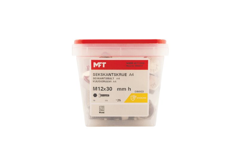 550431 Sekskantskrue A4 DIN933 (b) 550431 Sekskantskrue A4 DIN933 (b)