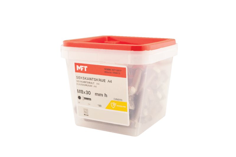 550413 Sekskantskrue A4 DIN933 (c)