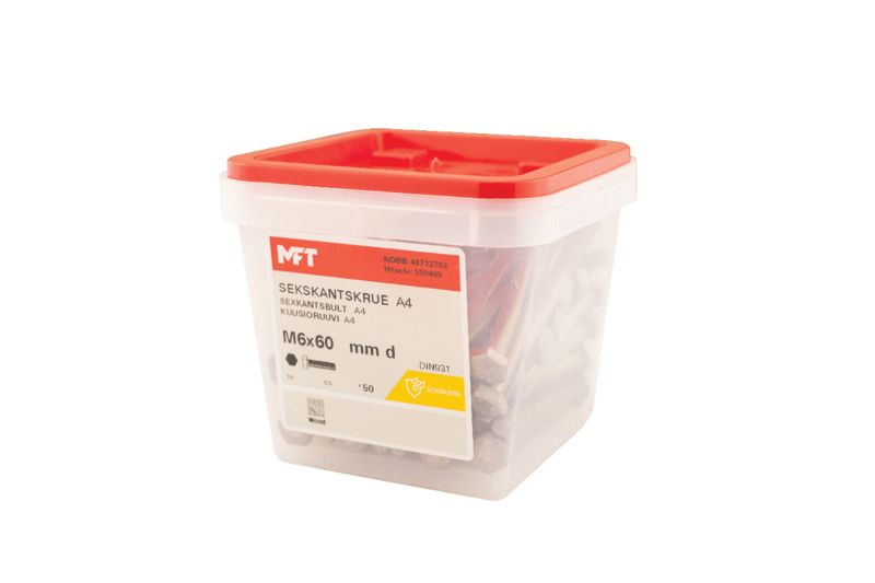 550409 Sekskantskrue A4 DIN931 (c)