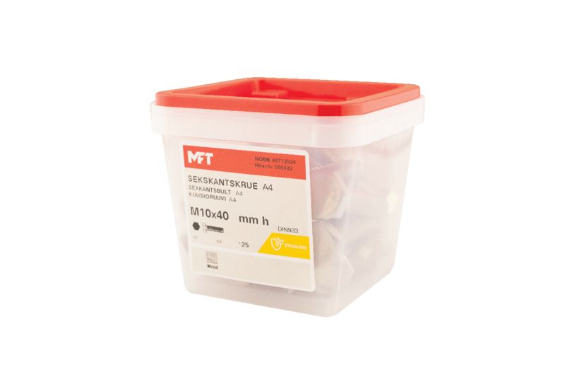 550422 Sekskantskrue A4 DIN933 (c) 550422 Sekskantskrue A4 DIN933 (c)