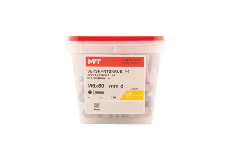 550409 Sekskantskrue A4 DIN931 (b)