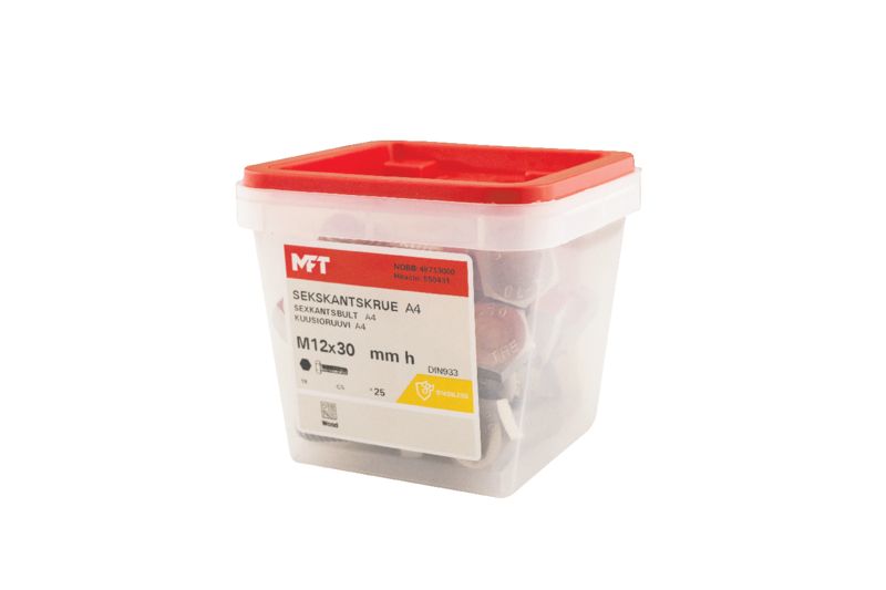 550431 Sekskantskrue A4 DIN933 (c) 550431 Sekskantskrue A4 DIN933 (c)