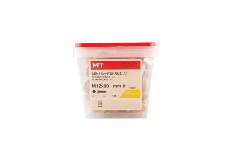 550434 Sekskantskrue A4 DIN931 (b)