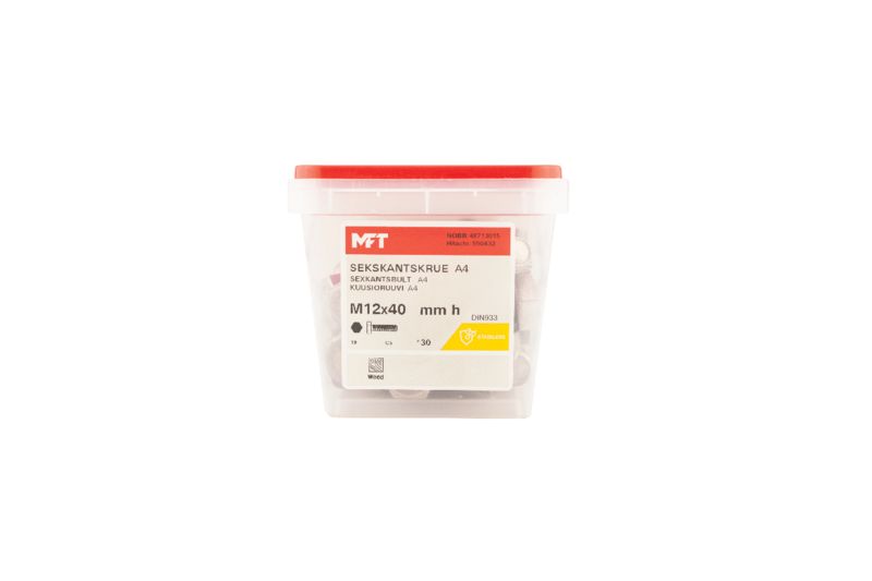 550432 Sekskantskrue A4 DIN933 (b)