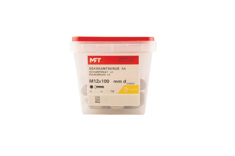 550436 Sekskantskrue A4 DIN931 (b)