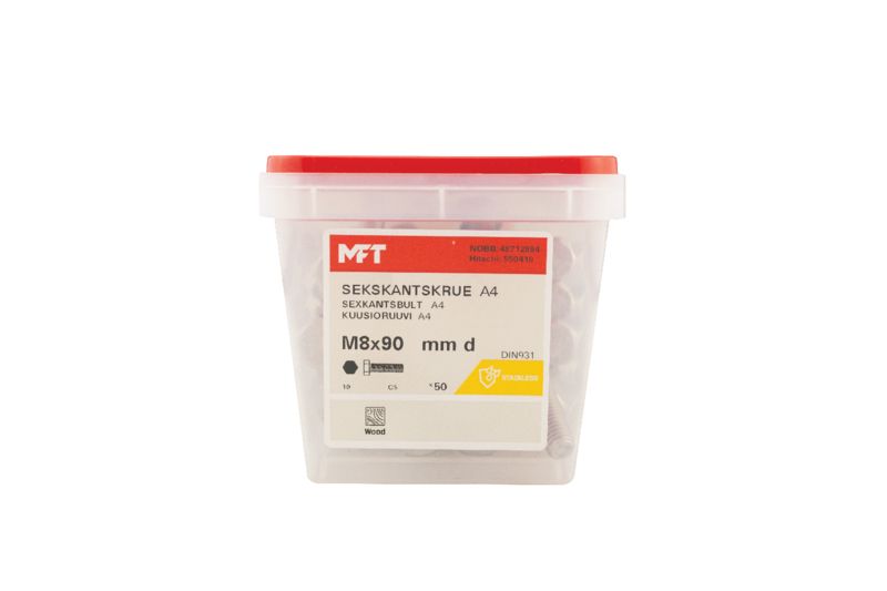 550419 Sekskantskrue A4 DIN931 (b)