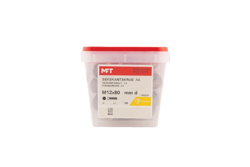 550435 Sekskantskrue A4 DIN931 (b)